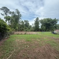 Backyard lot cleared and leveled for new construction